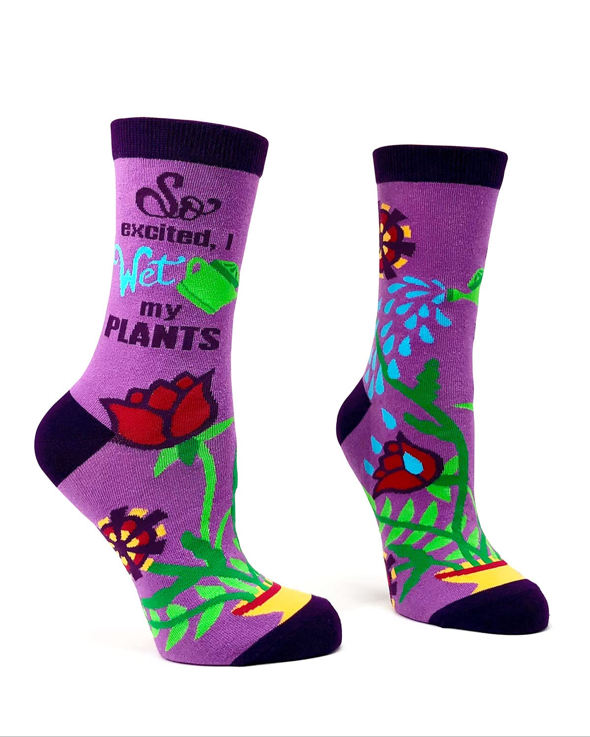 Fabdaz "So Excited, I Wet my Plants" Funny Novelty Crew Socks for Women
