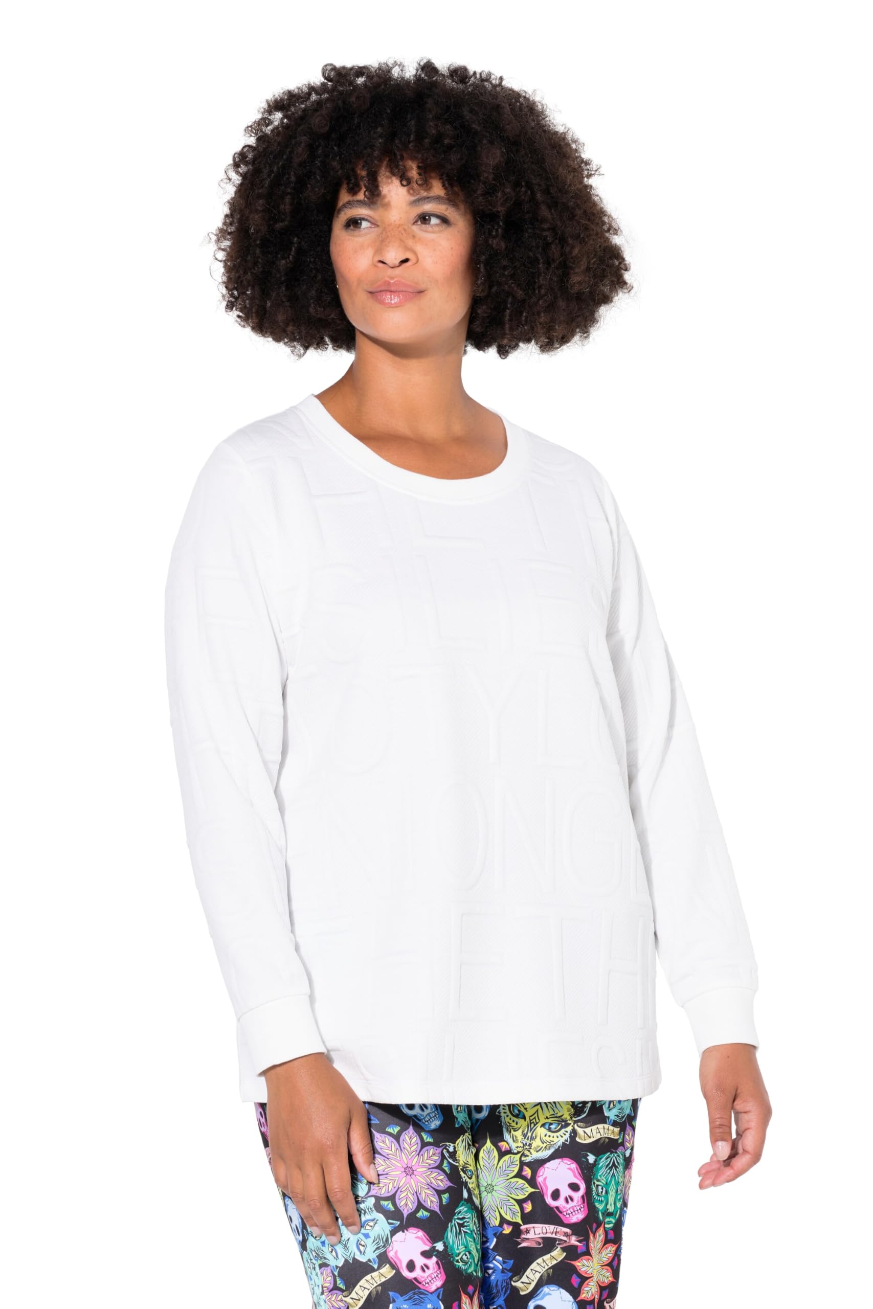 Angel of Style Damen große Größen Übergrößen Plus Size Sweatshirt, Buchstaben-Struktur 837384