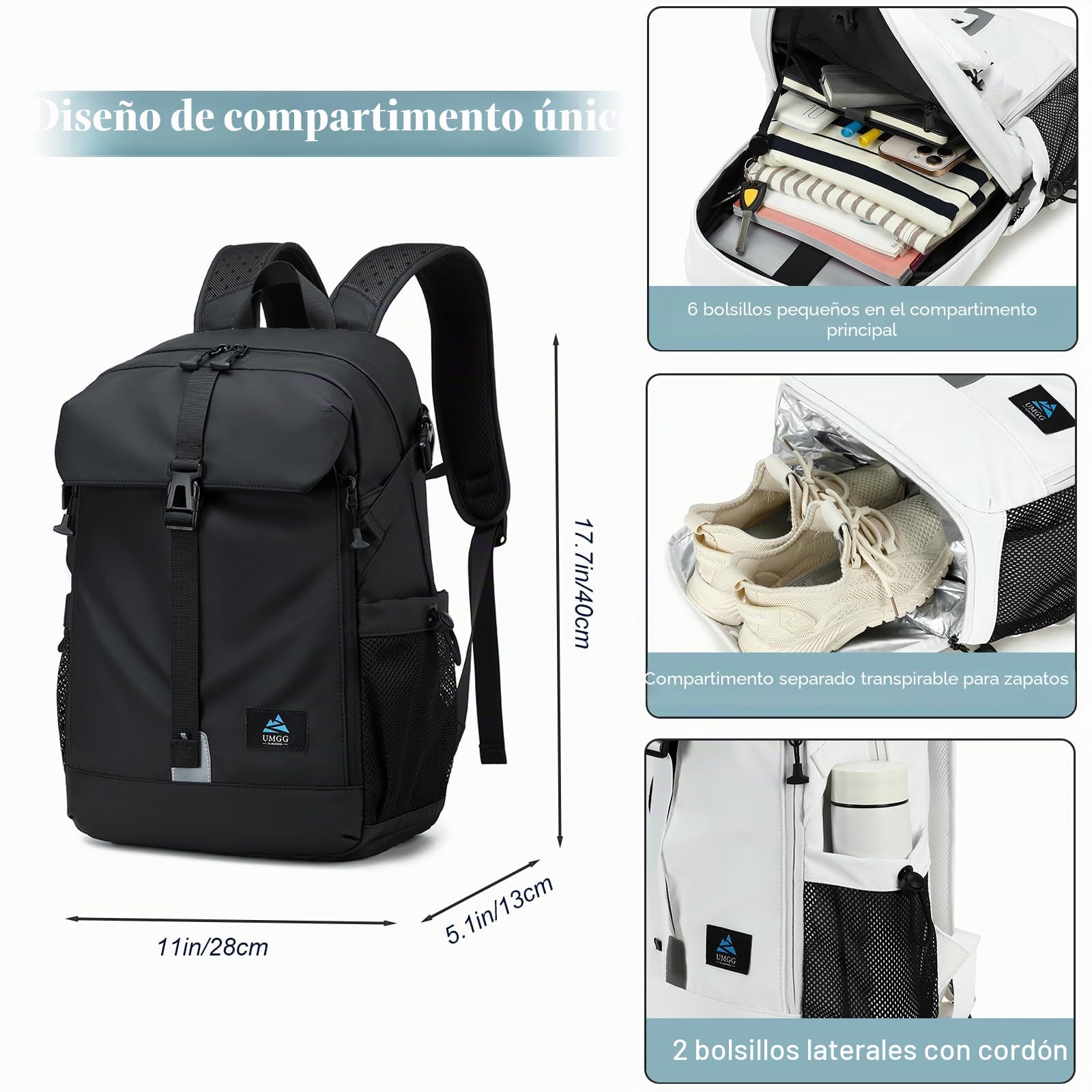Mochila de Fútbol con Compartimento para Balón y Zapatillas Mochila Grande de Baloncesto para Hombre y Mujer Apta para Voleibol, Fútbol, Bolsas para Equipamiento Deportivo