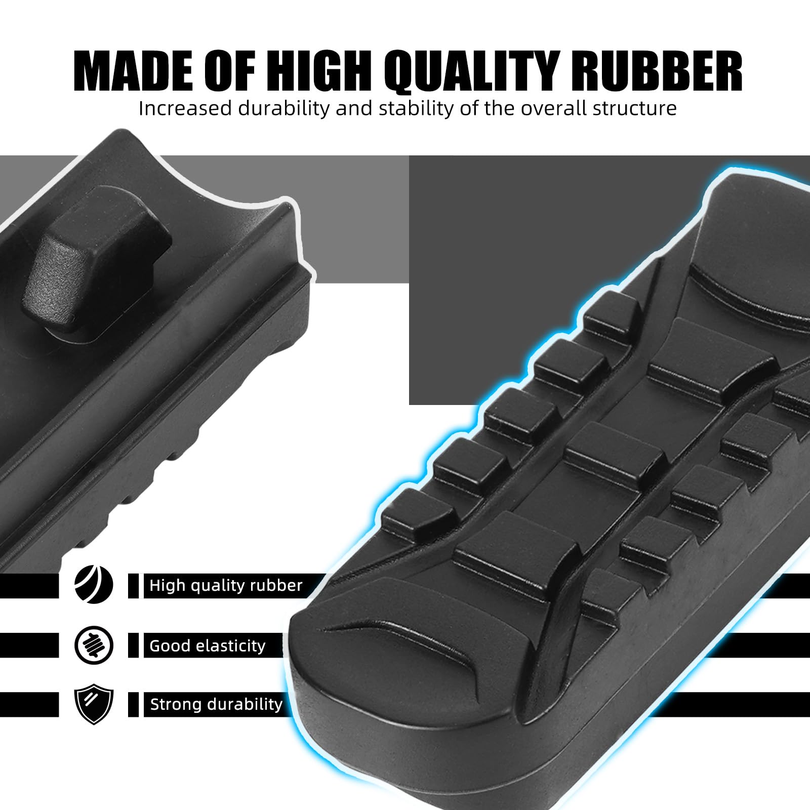 NICECNC Copertura in gomma nera per pedane anteriori compatibile con BMW R1250GS Adventure 2019-2023, R1250GS 2018-2023, R1200GS Adventure 2012-2018, F850GS 2018-2023, S1000XR 2015-2020, copertura per