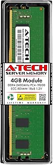 A-Tech 4GB DDR4 2400MHz PC4-19200 ECC RDIMM 1Rx8 Single Rank 1.2V ECC Registered DIMM 288-Pin Server & Workstation RAM Memory Upgrade Module (A-Tech Enterprise Series)