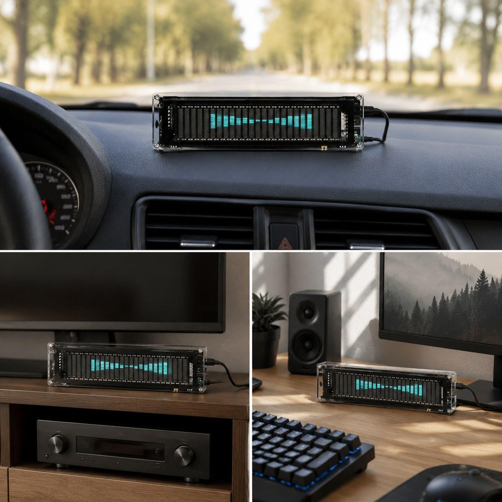 Audio Analyzer con Display E LED Indicatore Livello Sonoro Accessorio Acrilico per Appassionati di Musica Adatto a Decorazione Home