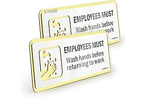 Employees Must Stop Crying Before Returning to Work Sign 2 Pack 7.9"...