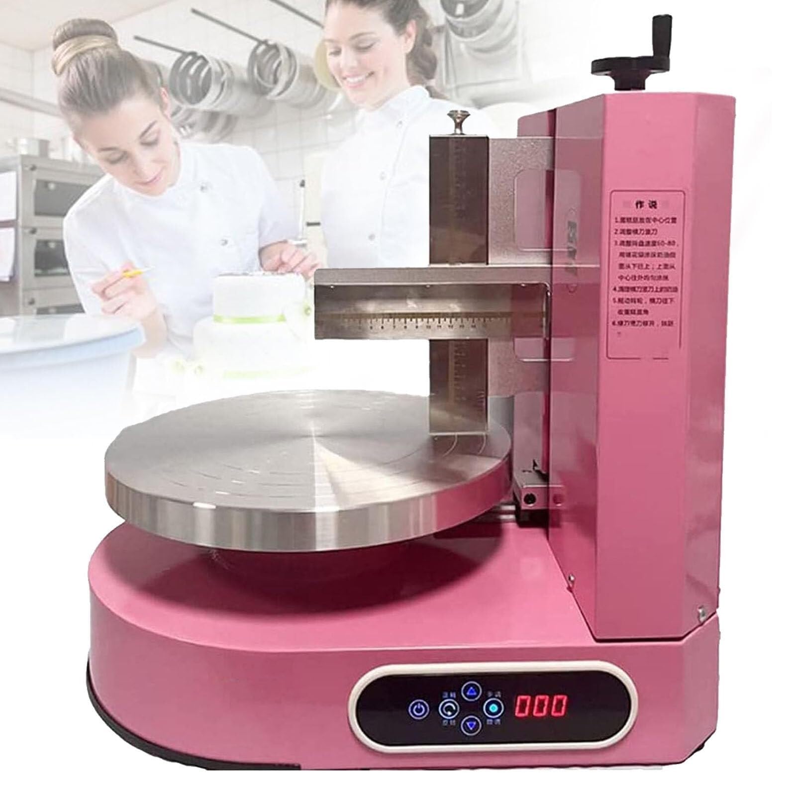 Máquina de revestimiento para decoración de pasteles con pantalla LCD para alisar y untar crema de mantequilla en pasteles