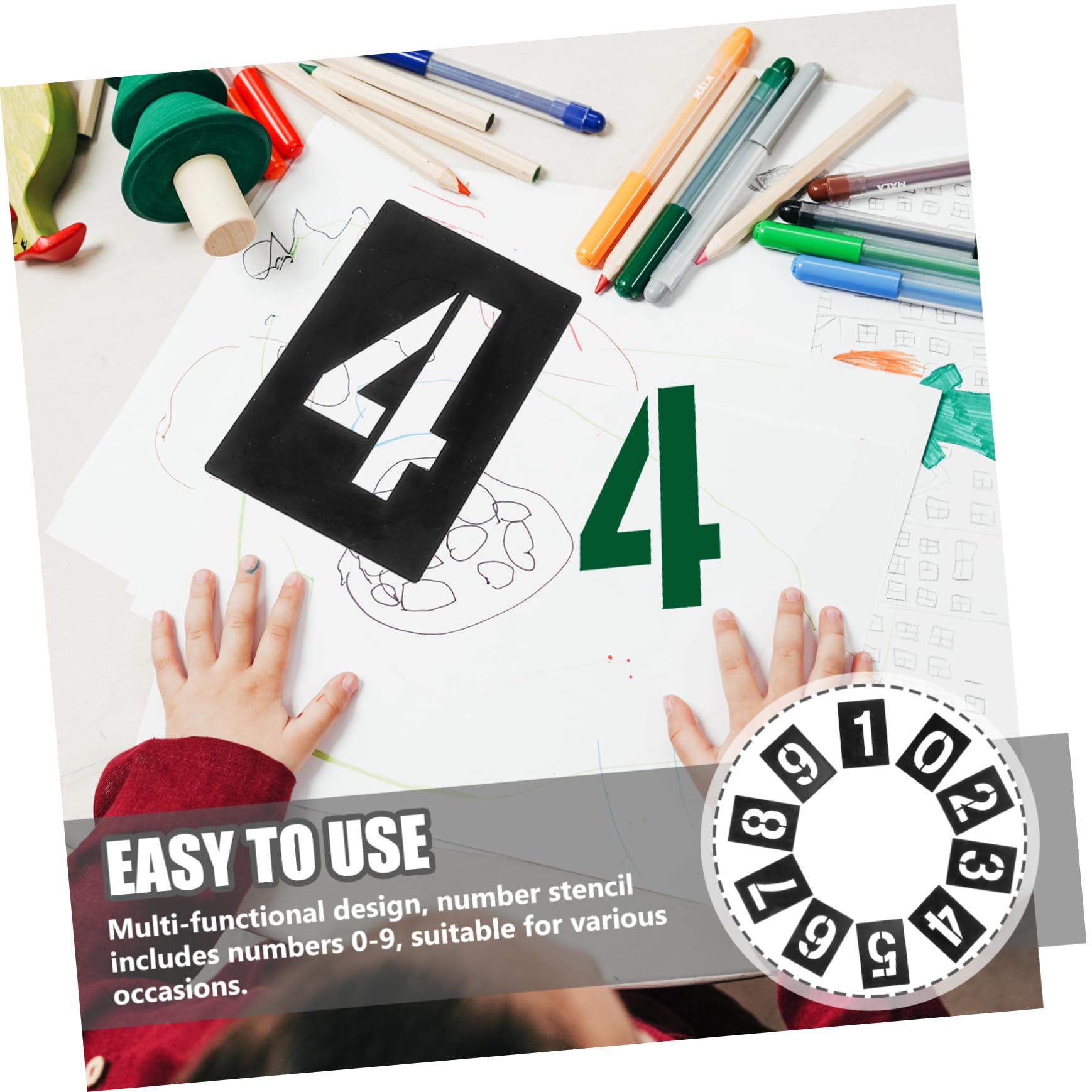 HOMSFOU 3 Set Stencil Riutilizzabili per Template per Etichettatura e Te Facili Usare e Leggeri