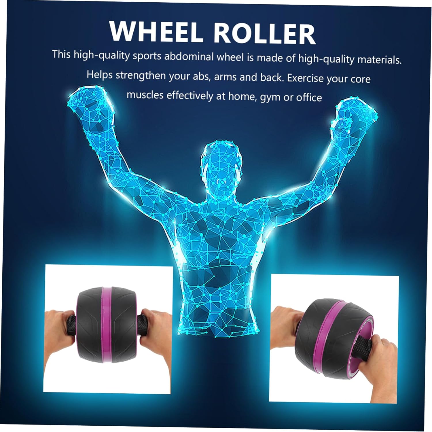 1pc Abdominal Trainer Wheel Exercise Roller Ab Workout Equipment Fitness Equipment Home Gym