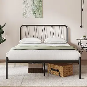 Novilla Full Size Bed Frame, 14 Inch Metal Platform Bed Frame with Headboard, Heavy Duty Metal Slats Support, Easy Assembly, No Box Spring Needed