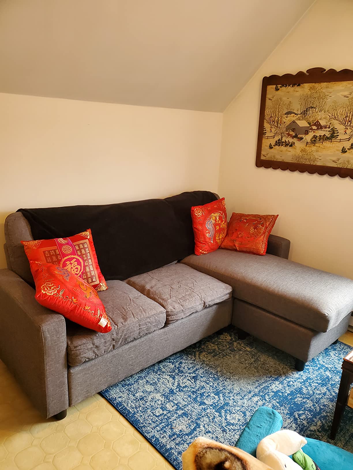 33/mo Finance Best Choice Products Linen Sectional Sofa for Home