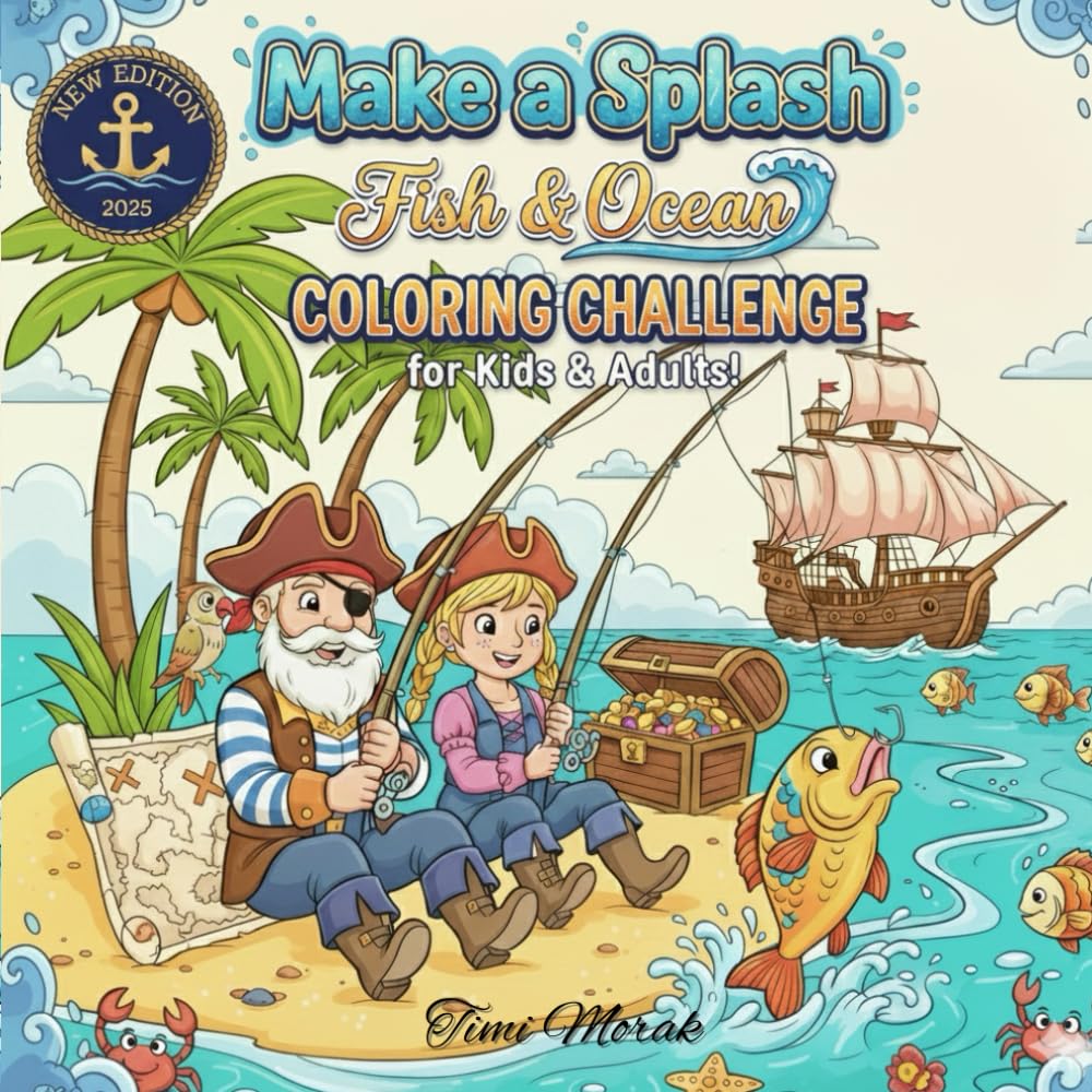 Make a Splash: Relaxing Fish & Ocean Coloring Challenge for Kids, Teens & Adults: 30 Days of Fun, A Creative Underwater Coloring Adventure to Relax, Focus & Explore