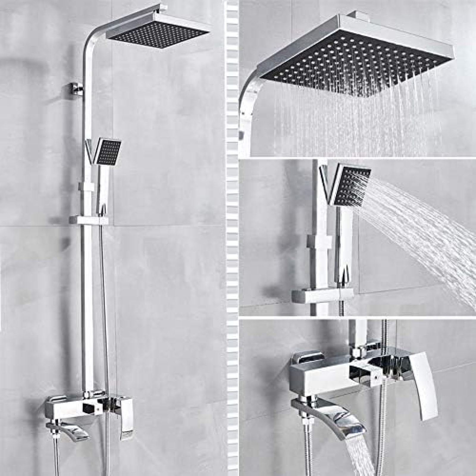 NZPOST Bathroom Faucet Chrome Shower Bath Faucet Wall Mounted Bathtub Shower Mixer Tap fall Shower Faucet
