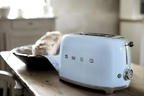 Miniatura 2 de Smeg TSF01PBUS - Tostadora estética de 2 rebanadas estilo retro de los años 50 color azul pastel