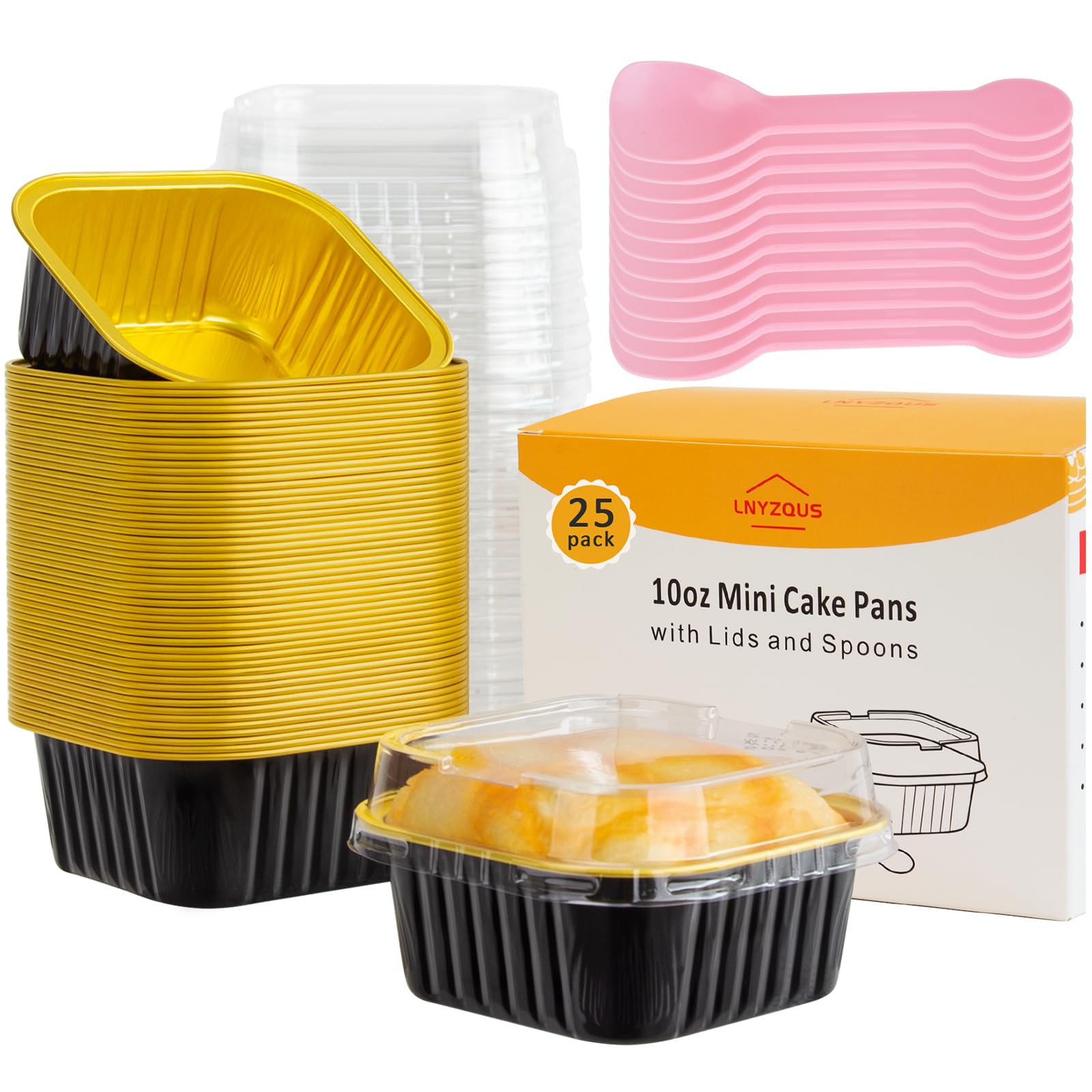Amazon.com: LNYZQUS 10oz Mini Cake Pans with Lids 25 Pack,4”x4