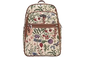 Embroidered Backpack: Tapestry of Floral Morning Garden