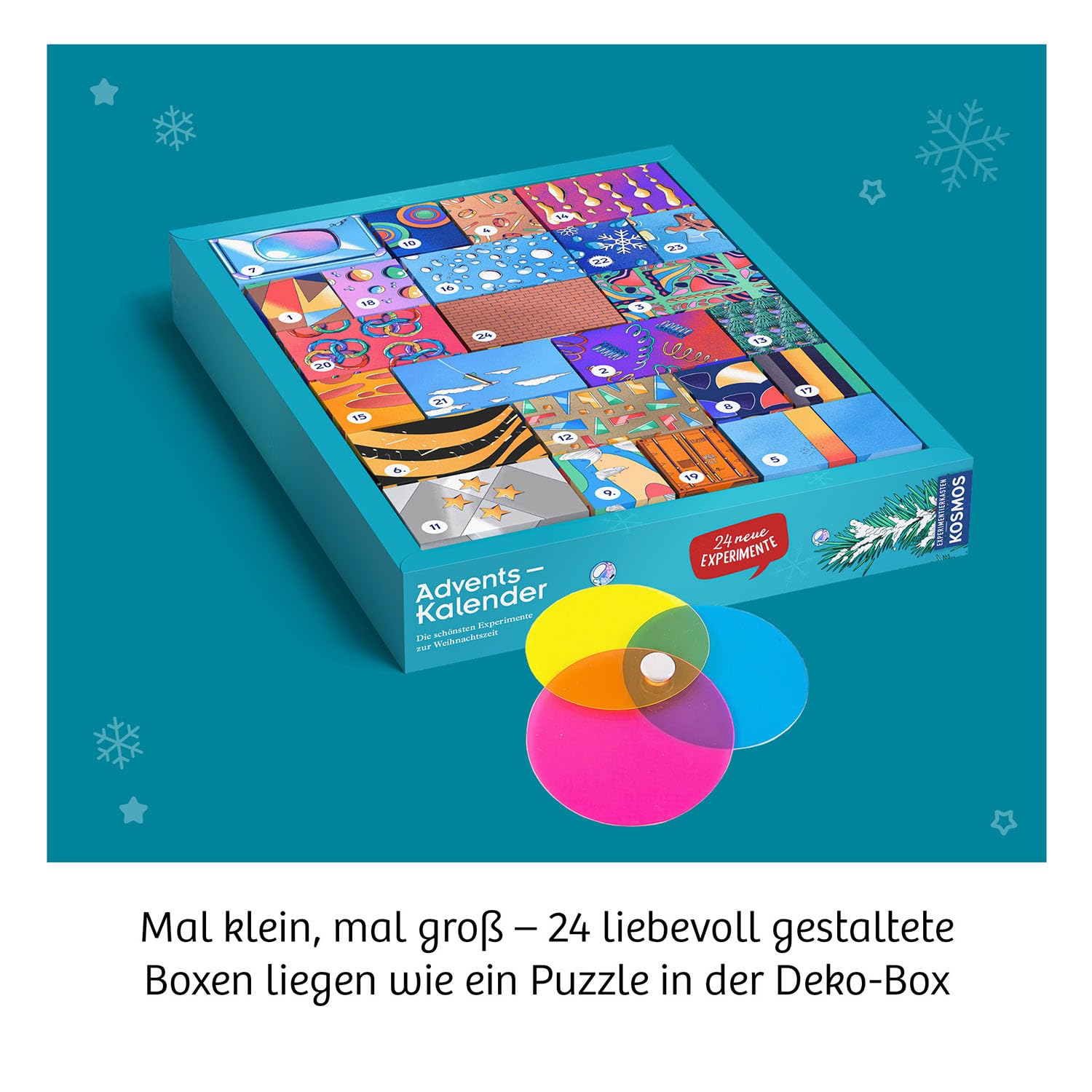 KOSMOS 661090 Experimentierkasten Adventskalender 2025, Die schönsten Experimente zur Weihnachtszeit, in 5 Min, für Kinder ab 8-12 Jahre, Spielzeug, Science Adventskalender