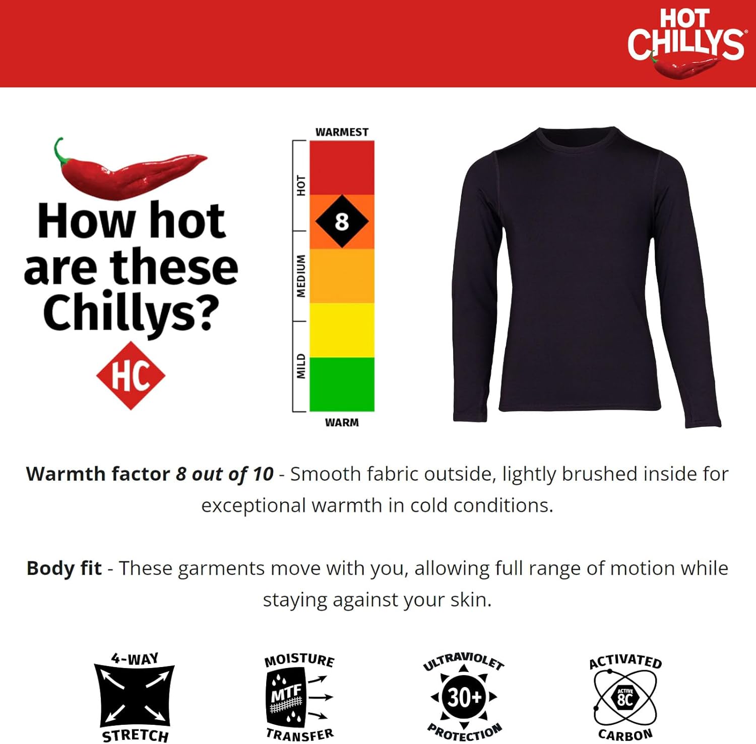 Hot Chillys Youth Micro-Elite Chamois Crewneck Body Fit Midweight Base Layer | UPF 30 Thermal Underwear Long Sleeve Shirt - Image 3