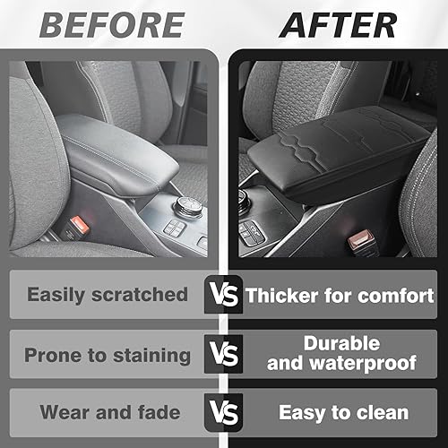 Miniatura 596 de Muslogy Funda de consola central compatible con Honda Pilot 2023 2024 2025, 2024 2025 2026 Ridgeline/Passport Accesorios para apoyabrazos, tapa