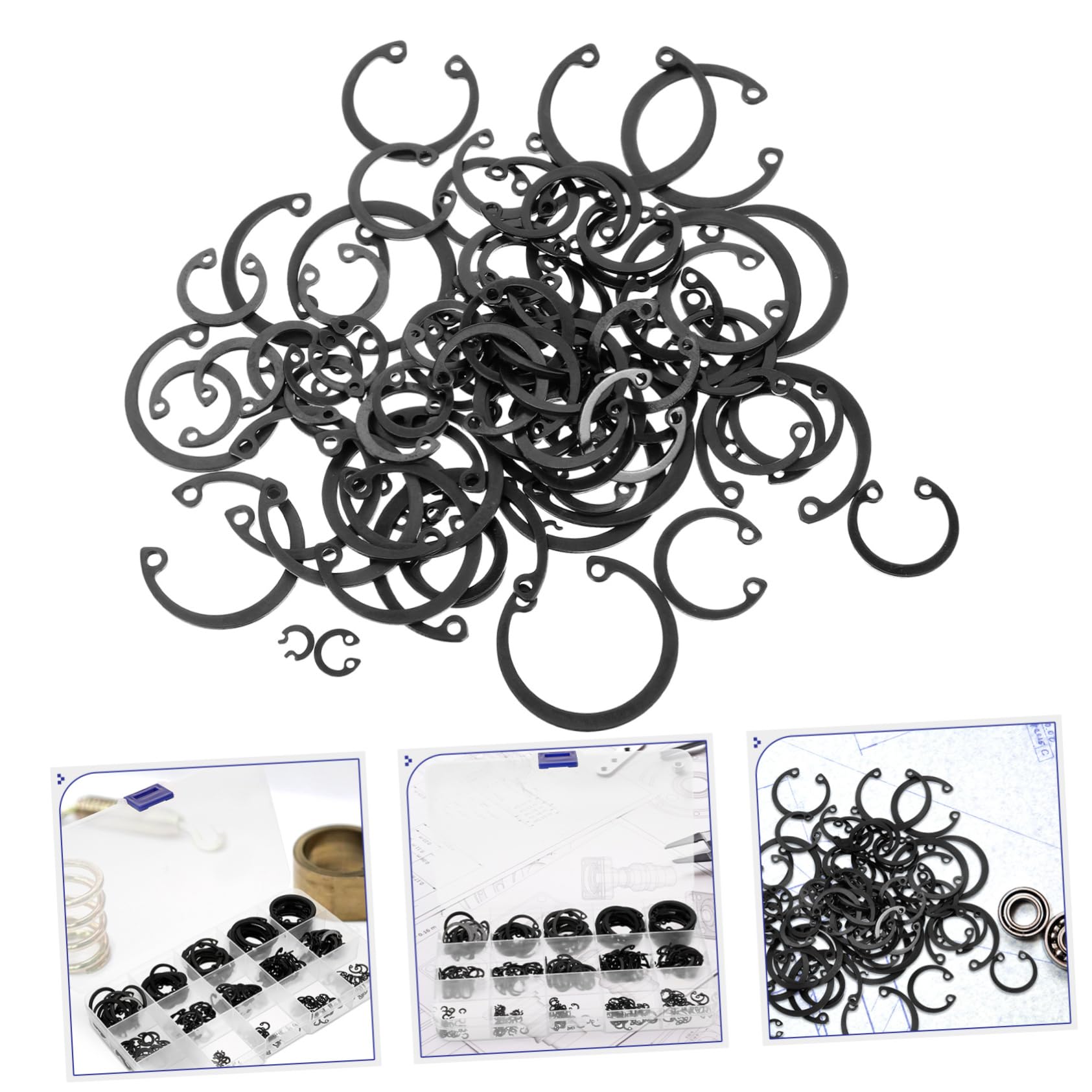 Cabilock Retaining Rings Set External Circlip Bearings Metal Ring Clips for Machinery