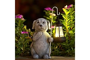 Solar Garden Statue Dog Figurine