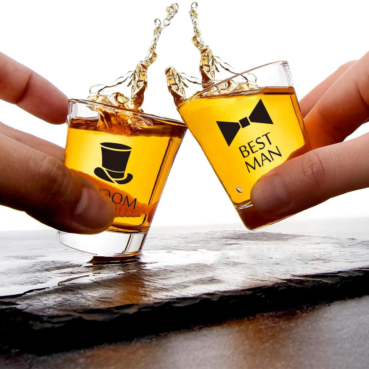 Brosash Schnapsglas-Set für Junggesellenabschied, langlebige Gläser für Bräutigam und Trauzeugen, Trinkbecher für Junggesellenabschiede, Trauzeugengeschenke und Hochzeitsfeiern