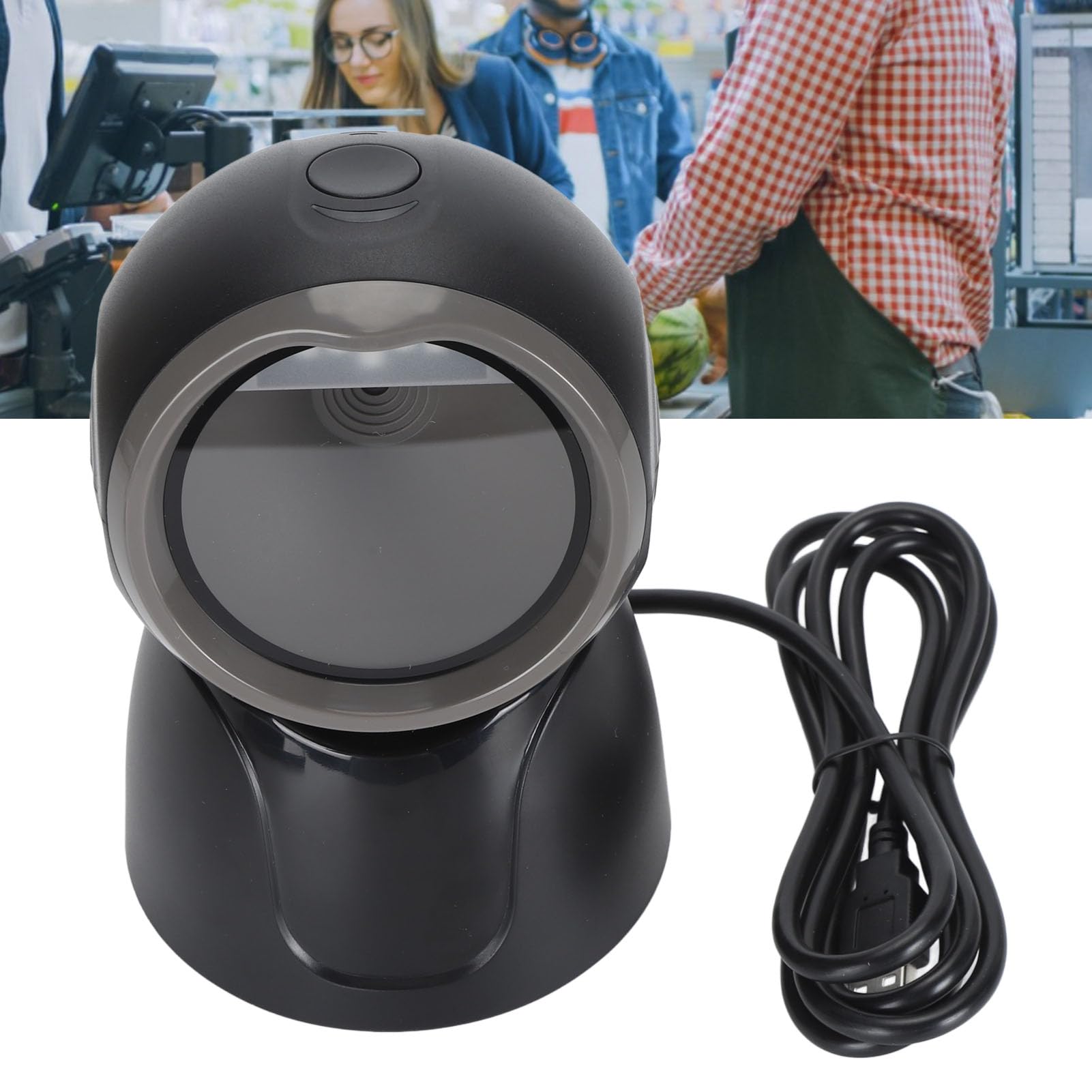 Scanner de Codes QR Filaire USB, Lecteur de Codes-Barres CMOS 1D 2D