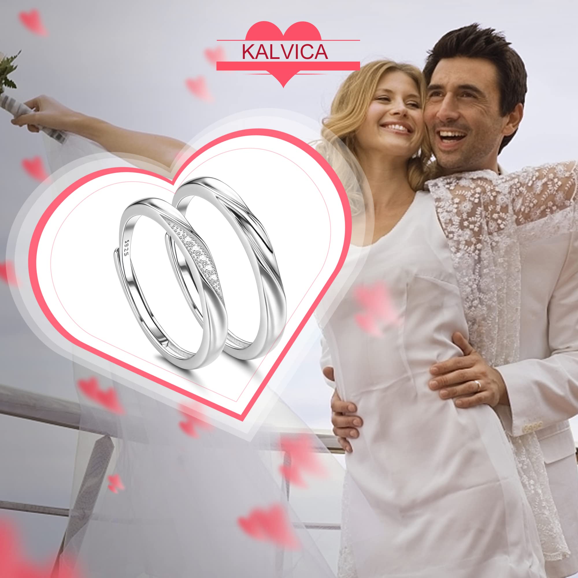 1 Paia Sterling Argento 925 Anello Uomo Donna Fedine Fidanzamento Coppia Argento FEDI Nuziali Anelli Regolabili Regalo Anniversario Coppia