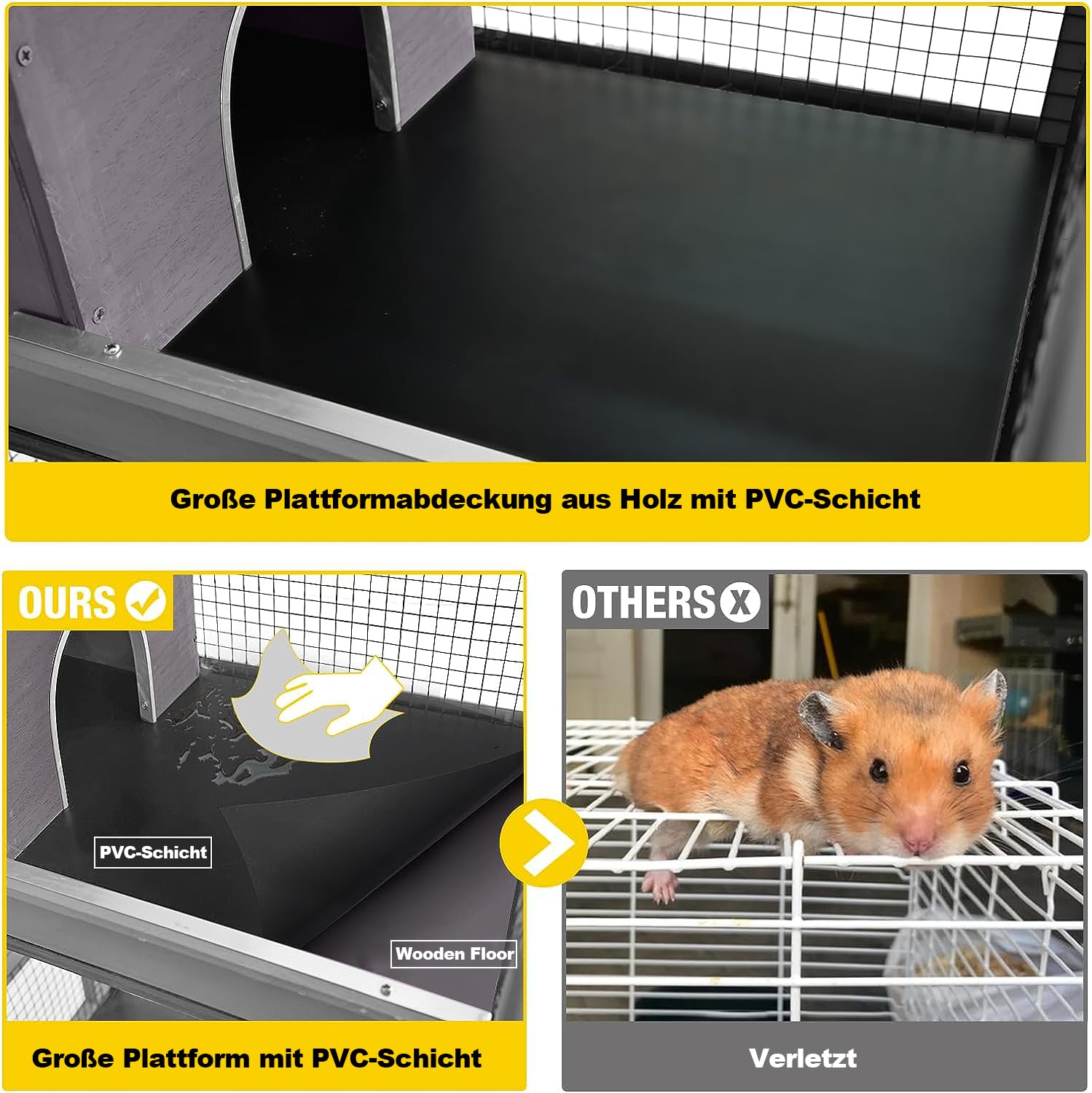 Jaula para animales pequeños con tres pisos, para pequeños roedores, 70 x 50 x 140 cm, jaula para hámster, ratones, hurones, jaulas para chinchilla