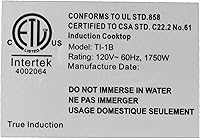 Vista 5 de TI-1B 12 pulgadas Inducción de un solo quemador de inducción de vitrocerámica, 1750 W, certificado UL858