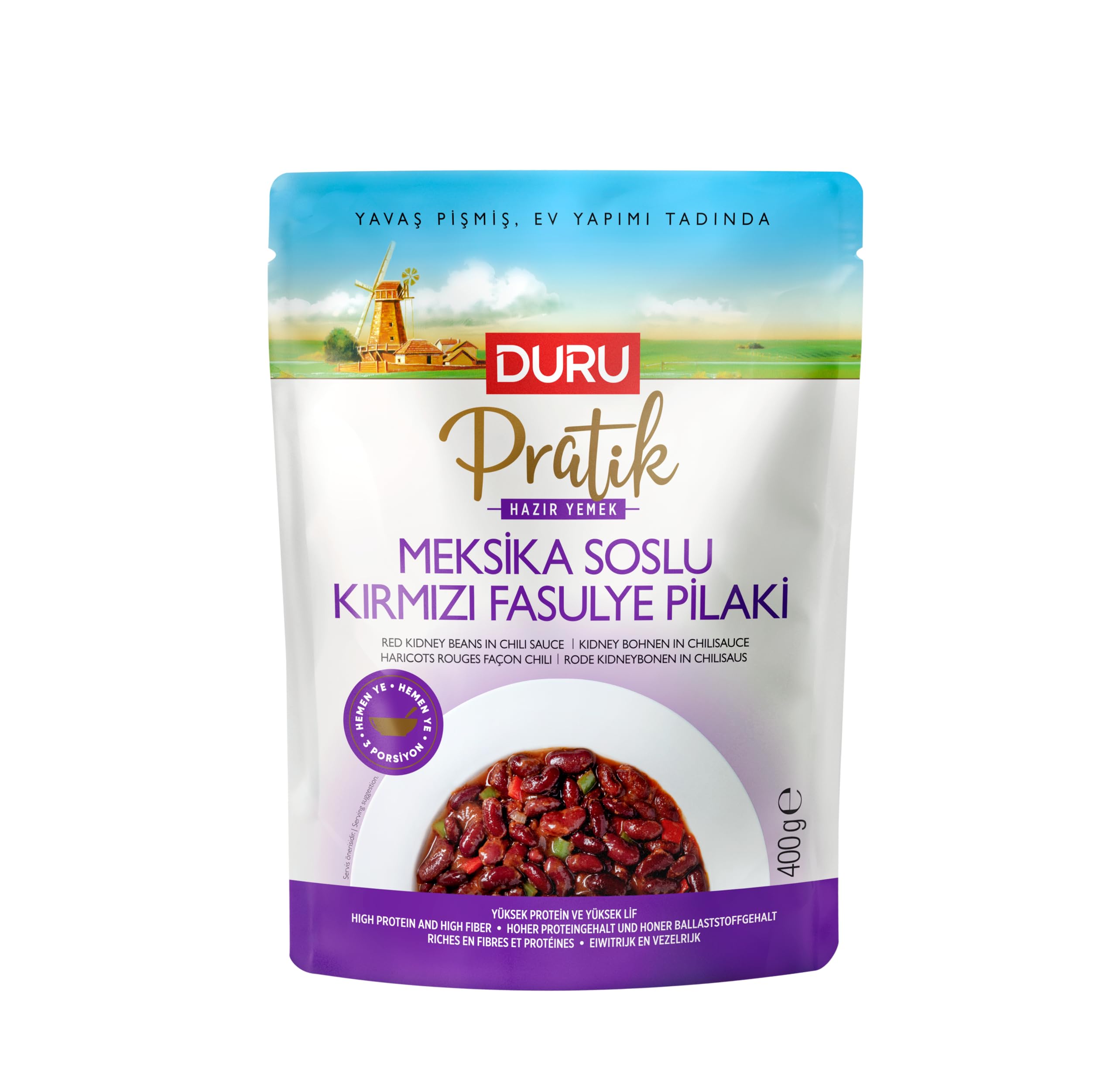 Duru Pratik Meksika Soslu Kırmızı Fasulye Pilaki 400 g – Hazır Yemek, Pratik ve Lezzetli Öğün