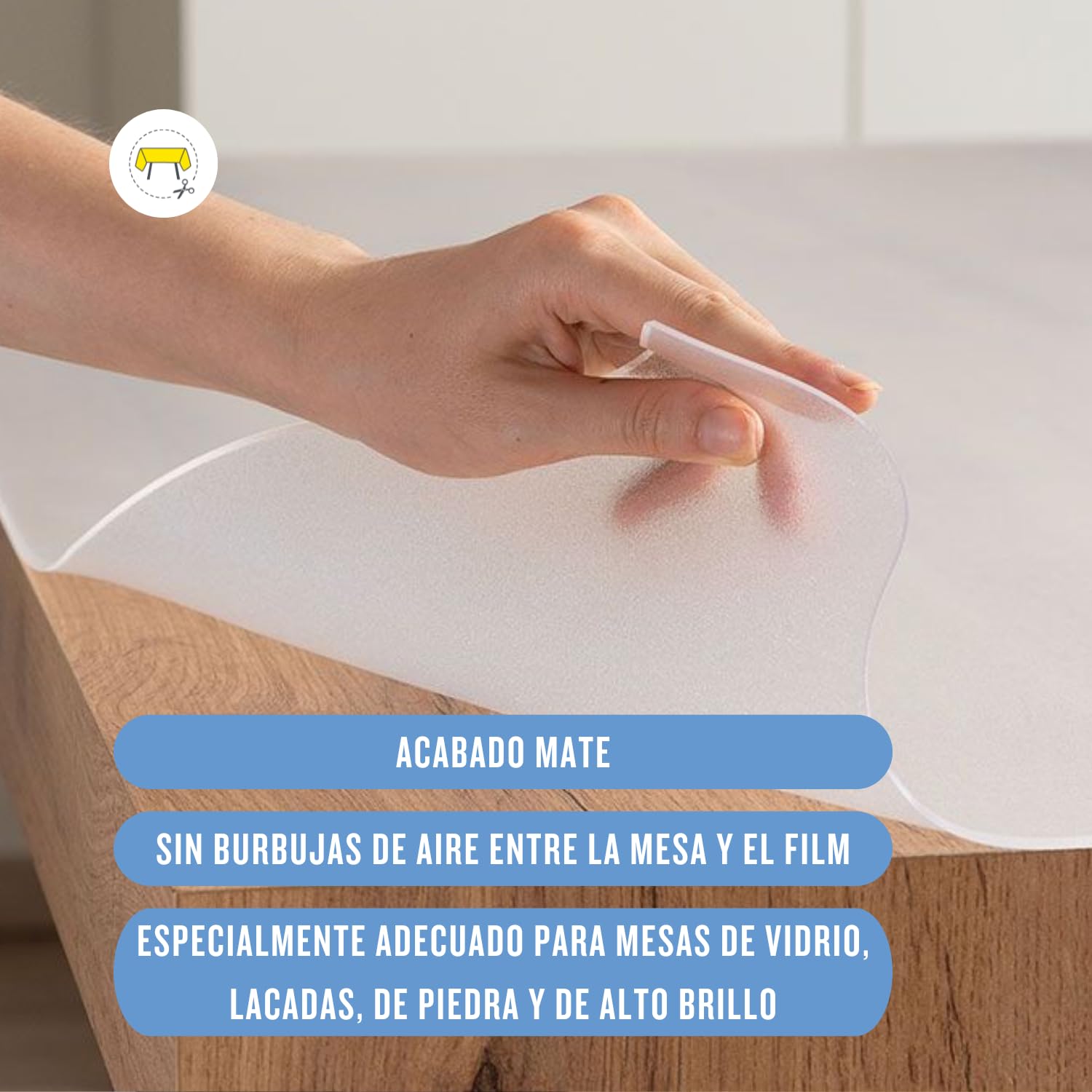 Trente Protector de Mesa Mate 240x100 cm - 2mm - Protección de Mesa con Bordes Biselados - Mantel Transparente, Lavable e Impermeable - Protector de PVC para Mesas de Cristal y Lacadas