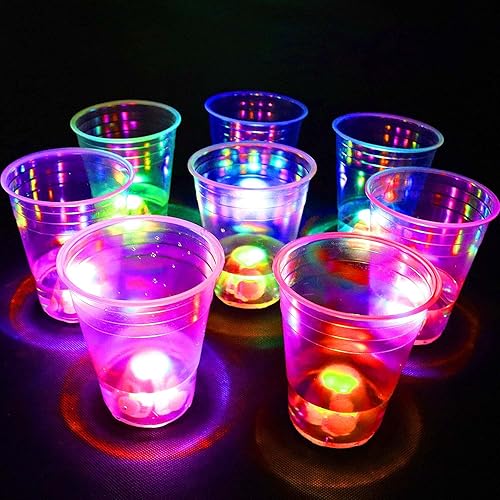 Miniatura 6 de Vasos de fiesta brillantes de 16 onzas para interiores y exteriores, fiestas, eventos, paquete con color intermitente, colores brillantes que