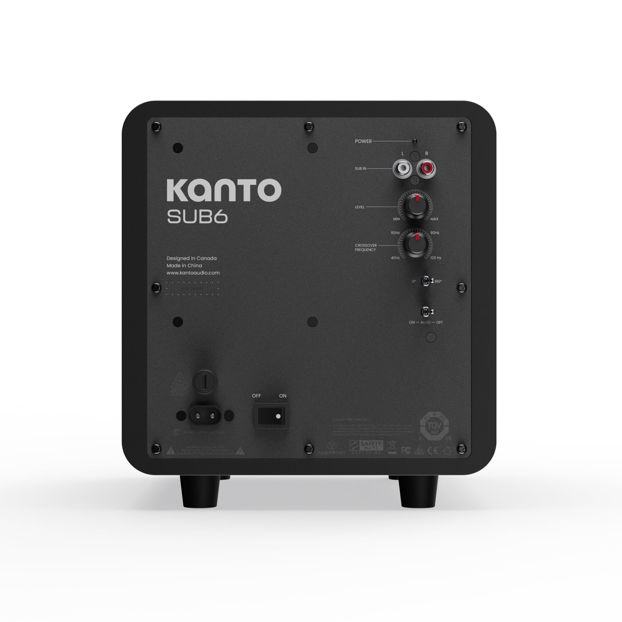 Kanto SUB6 Sealed Powered Subwoofer | 200W Peak Power | 6” Woofer | Quick & Accurate Bass | Ultra-compact Design | Matte Black
