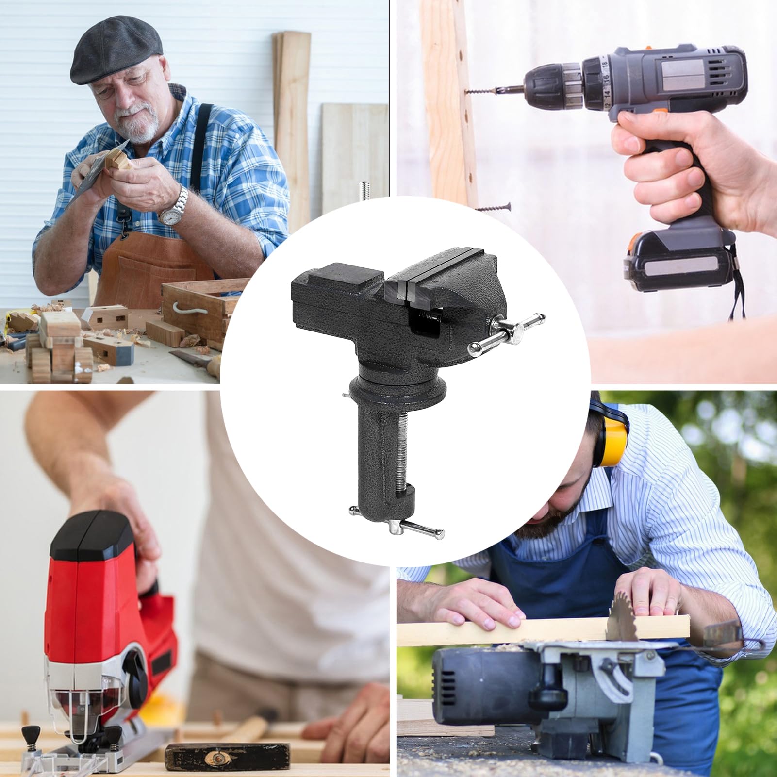 Da Banco per Lavorazione del Legno ad Alta Resistenza | Base Girevole a 360 Gradi, da Tavolo, Strumento Portatile e Fisso per Casa Garage Officina Banco di Lavoro