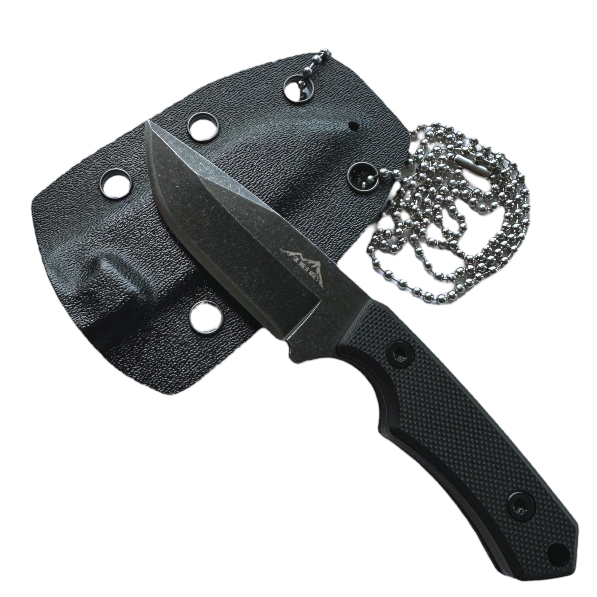 SK Wild Ones® Neck Knife Messer - Outdoor Neckknife Survival - Halskette feststehende Klinge - Gürtelmesser mit G10 Griff - EDC Outdoor Messer feststehend - 420 HC Edelstahl Forni