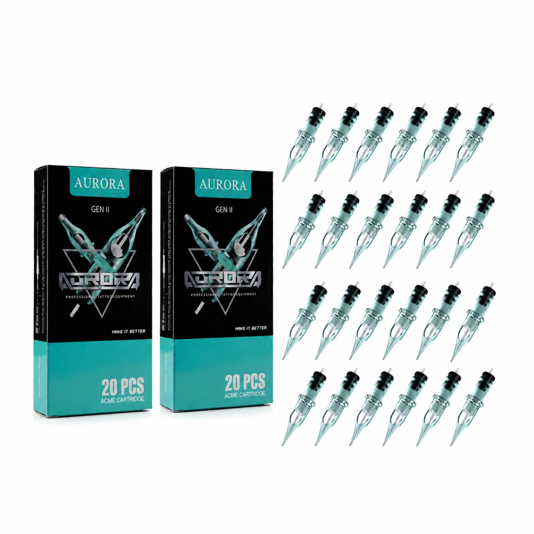 Aurora Gen II Tattoo Cartridge Needles Combo | 120 5RS & 120 9RS | 2 Packs (20 Needles Each) | Sterile Disposable | Universal Fit-image-32