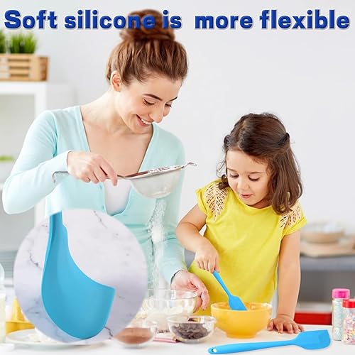 Miniatura 7 de 8 espátulas de silicona, pequeñas espátulas de goma de 8.3 pulgadas, antiadherentes, resistentes al calor, antiadherentes con núcleo de acero