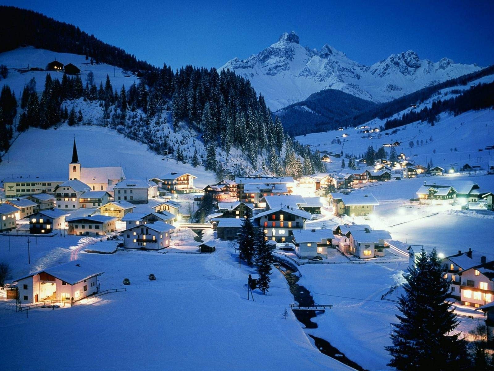 YKJPD1000 Pieces Jigsaw Puzzles,Austria, Winter, Night Diy Picture Wooden,Decoration For The Home