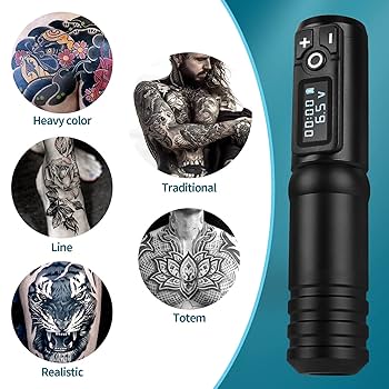 SAIKOYA Wireless Tattoo Machine Pen Kit with Digital LCD