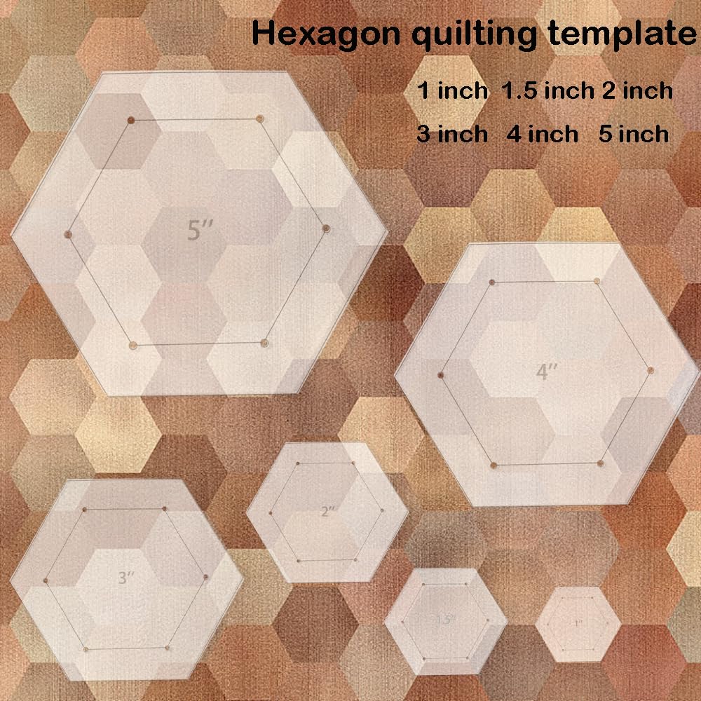 Weewooday Lot De 6 Modèles Hexagonaux De Matelassage De 2,5 Cm, 3,8 Cm, 5