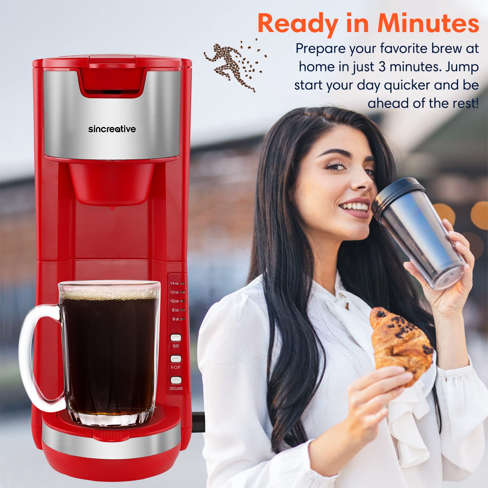 Buy Coffee Maker with Milk Frother, 2 in 1 Single Serve Coffee Machine