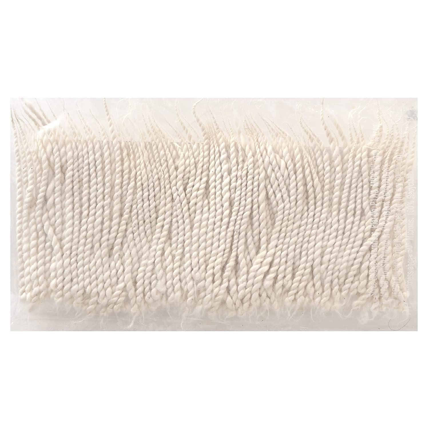 CREATIVE ZONE Premium Organic White Twisted Long Handmade Cotton Double Wicks Lambi Double Diya Batti Rui Batti for Pooja Akhand Jyot Vattalu. (Pack of 2, White)