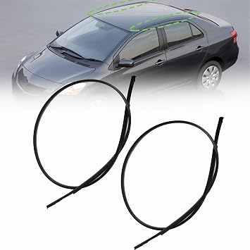 Roof Drip Molding Left&Right Side Compatible with Toyota Yaris Sedan 2007-2011 Roof Trim Molding # 7555152160 7555252140
