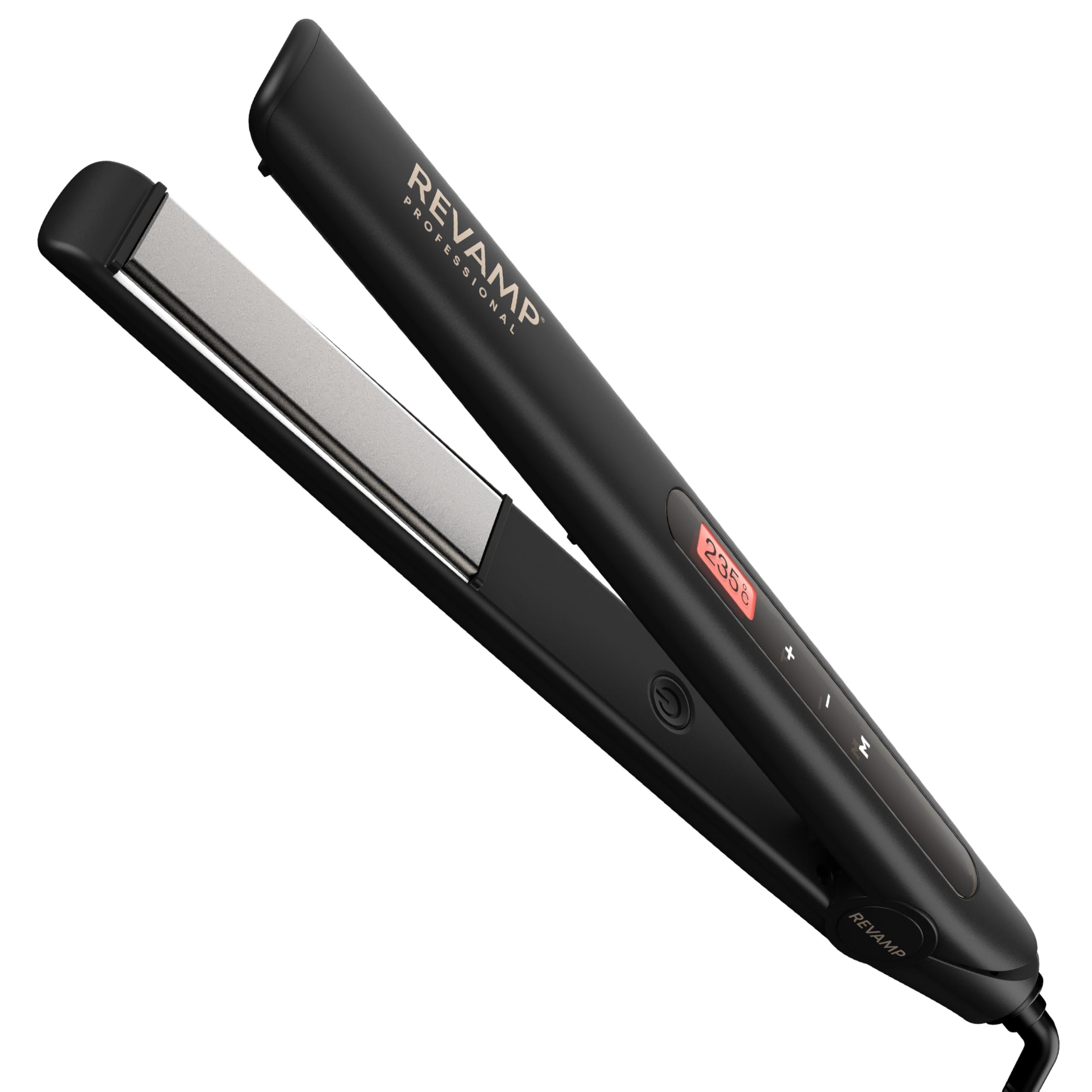 REVAMP Progloss Touch Digital Plancha de Pelo con Placas de Cerámica – Alisadora y Moldeadora de Cabello para Alisado y Rizado, Control Táctil del Calor, Iónes Negativos, Cable Giratorio de 3m
