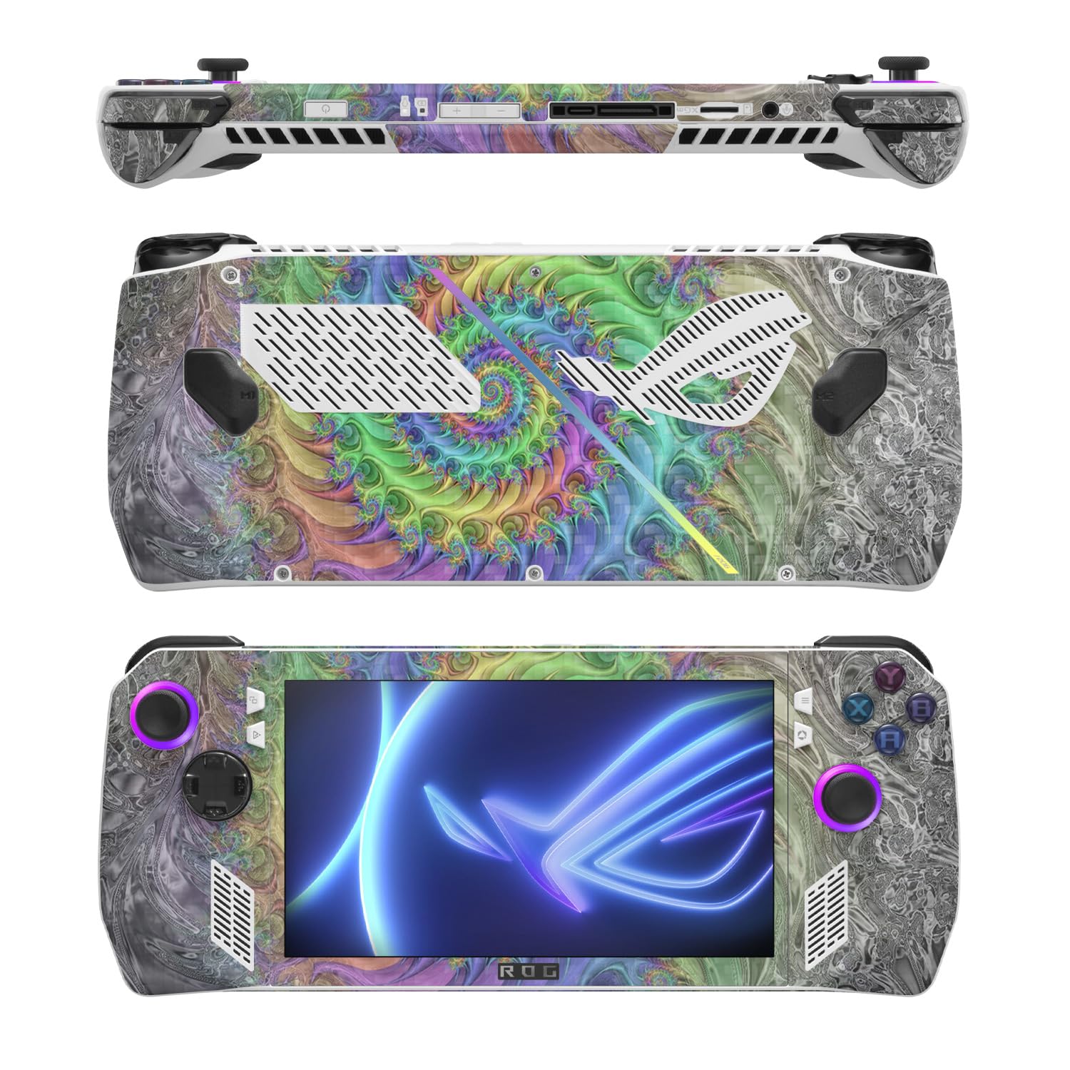 MightySkins Carbon Fiber Skin Compatible with Asus ROG Ally - Tripping | Protective, Durable Textured Carbon Fiber Finish | Easy to Apply, Remove, and Change Styles
