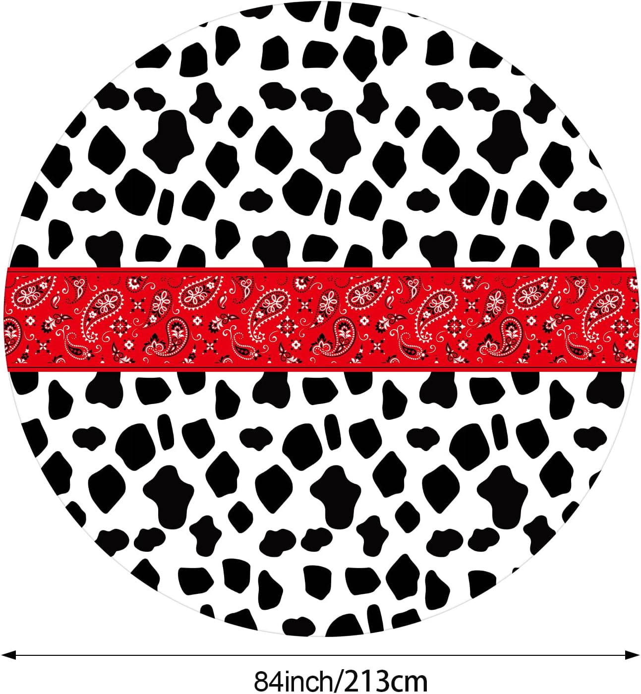 Oudain 12 Pack Western Tablecloths - Paisley Cow Print Round Tablecloths, 84 Inch Bandana Cow Print, Plastic Western Decorations for Cowboy Themed Birthday Party Supplies