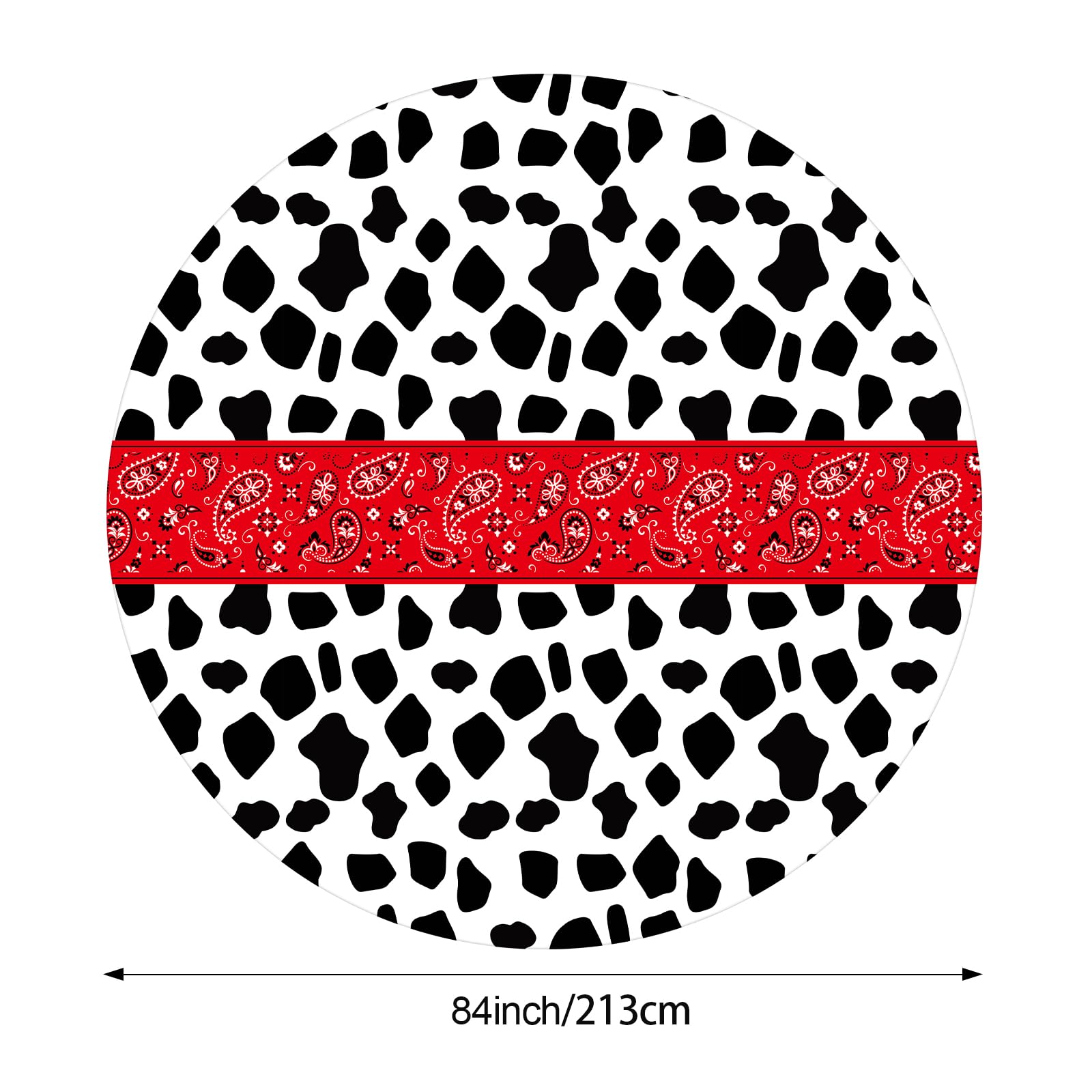 Oudain 6 manteles redondos de plástico lavable, resistente a las manchas, para picnic, camping, fiesta, Navidad, cocina, comedor, 6 piezas (rojo, blanco y negro)