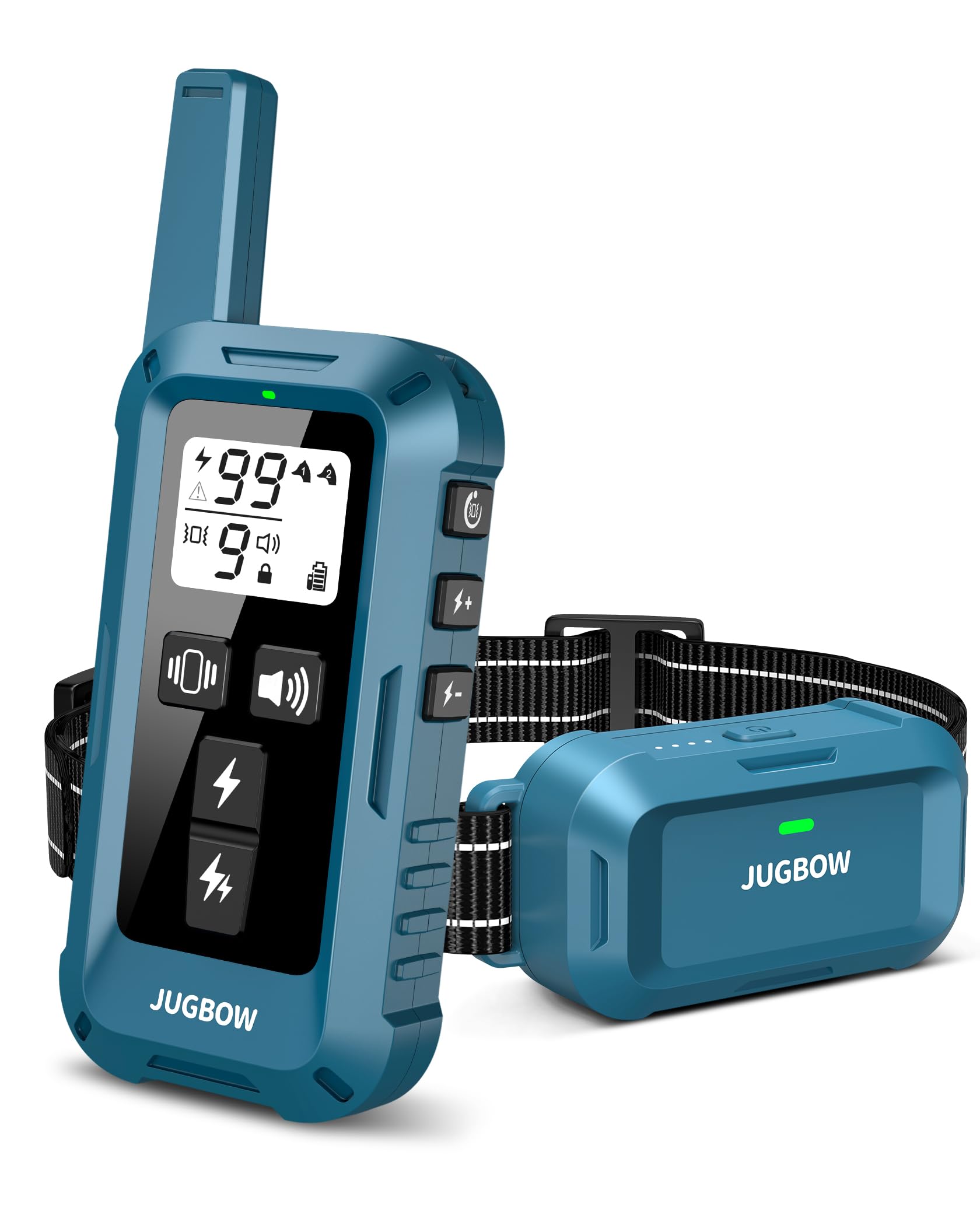 Jugbow Dog Shock Collar - 4200FT Dog Training Collar with Remote, IPX8 Waterproof Electric Dog Collar with 4 Training Mode for 10-120lbs Dogs(Blue)