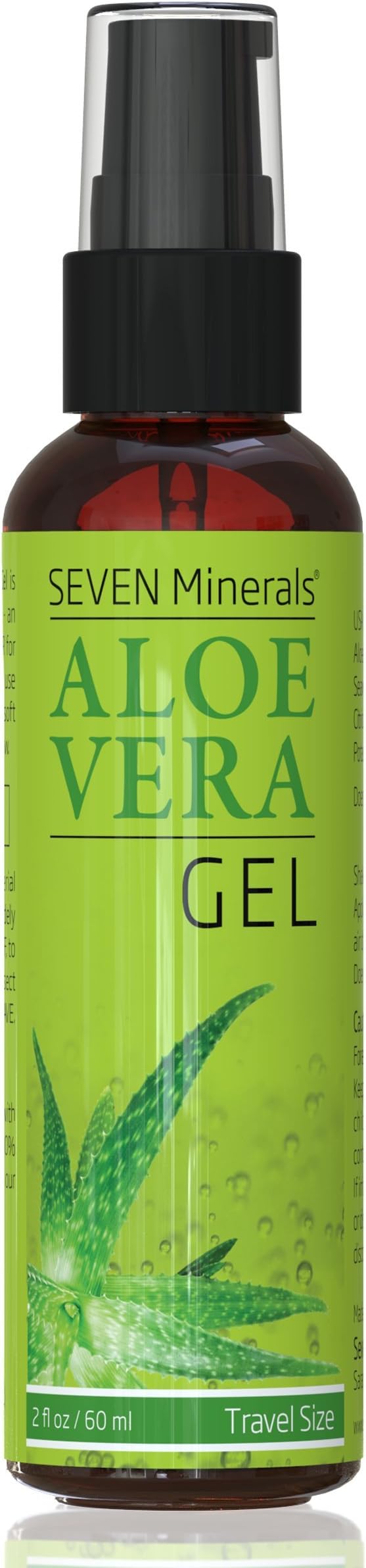 Travel Size Organic Aloe Vera Gel with 100% Pure Aloe From Freshly Cut Aloe Plant, Not Powder - No Xanthan, So It Absorbs Rapidly With No Sticky Residue (2 fl oz)