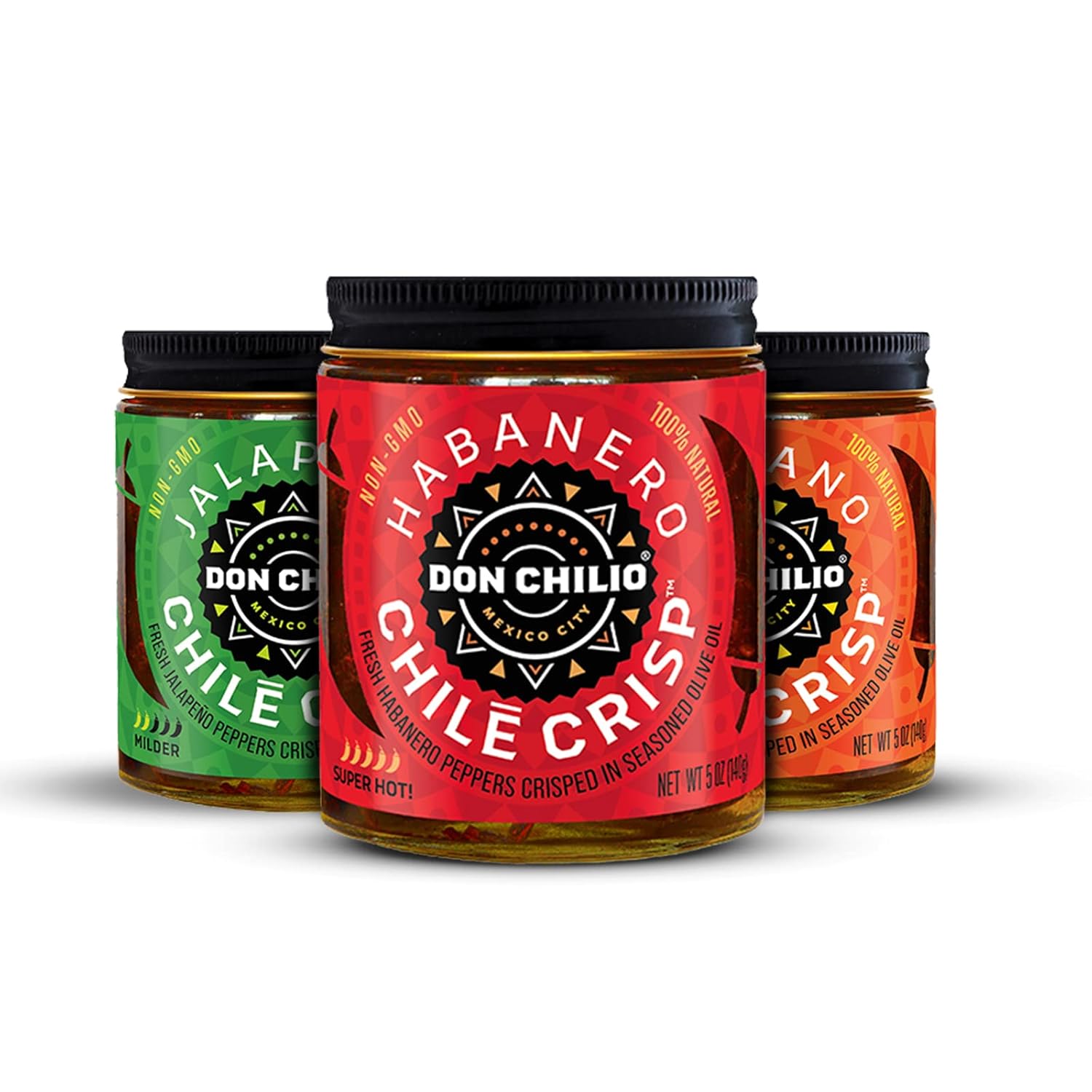 Don Chilio Chile Crisp Bundle of 3 Jars Crunchy Sliced
