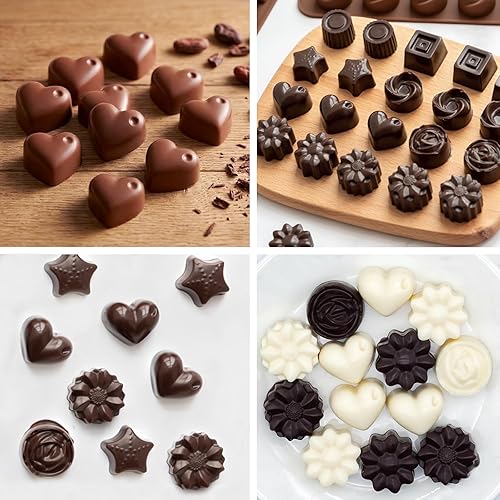 Miniatura 6 de Paquete de 6 moldes de chocolate para dulces, moldes de gelatina antiadherente de grado alimenticio, molde de crayón, molde de silicona para