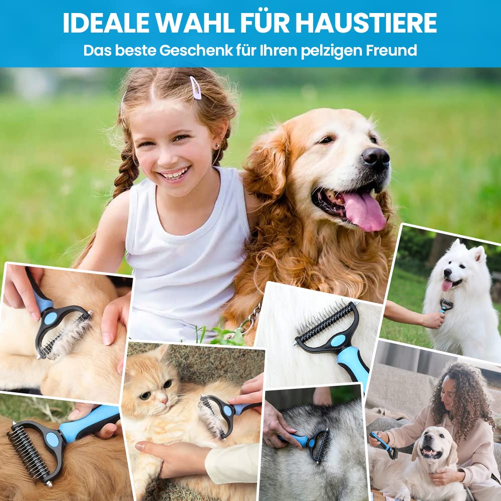 2-Zijdige Ondervachtkam voor Hond & Kat | Anti-klit Hondenborstel